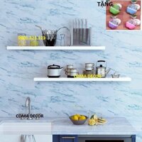 BỘ KỆ TRANG TRÍ TREO TƯỜNG CHO NHÀ BẾP GỖ HỘP 80CM SÂU 24CM HIỆN ĐẠI CHẮC CHẮN + PHỤ KIỆN LẮP ĐẶT, TẶNG BỘ DỤNG CỤ NAIL