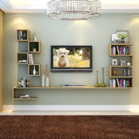 Bộ Kệ Treo Tường TiVi Loa Đài GP27 - 220cm - Vân gỗ