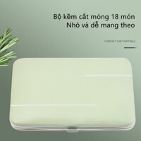 Bộ Kềm Cắt Móng Đa Chức Năng 18 Miếng Matcha Green Nail Clippers Dụng Cụ Làm Móng Tay