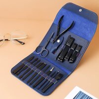 BỘ KỀM CẮT MÓNG TAY TIỆN DỤNG - BỘ KÌM BẤM MÓNG TAY 16 MÓN - Màu xanh đen