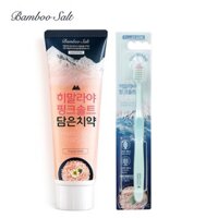 Bộ kem đánh răng 100g và bàn chải Bamboo Salt Himalaya Pink Salt (Chính Hãng)