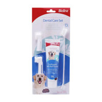 Bộ Kem Đánh Răng Bioline Dental Care Set Vệ Sinh Răng Miệng Cho Chó 3 Vị 100g