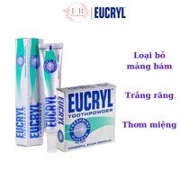 Bộ Kem đánh răng Eucryl 62g + Bột tẩy trắng răng Eucryl 50g giúp làm trắng răng sạch mảng bám