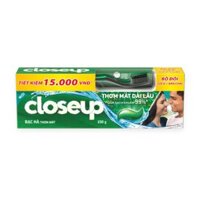 Bộ kem đánh răng thơm mát bạc hà Close Up tuýp 230g + bàn chải