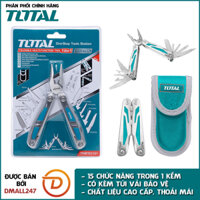 Bộ kềm dao gấp gọn đa năng 15 công dụng có túi đựng TOTAL TFMFT01151 - 15 chức năng tiện lợi, túi vải đựng cao cấp