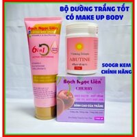 Bộ kem dưỡng da body Bạch Ngọc Liên Tím có Make Up body dễ sử dụng bộ 500gr kem