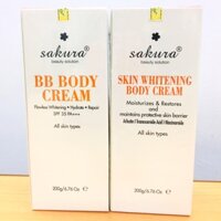 Bộ kem dưỡng trắng da toàn thân Sakura Whitening Body Cream