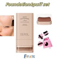 Bộ Kem Nền DEROL Foundation Stick Kèm Cọ Trang Điểm 5 Màu 20g Kem Nền Giá Rẻ FATE1
