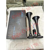 Bộ kèn hơi, còi hơi ô tô 2 loa SIHAI dành cho xe có bình hơi. Điện 12v và 24v