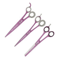 Bộ kéo cắt tỉa lông chó mèo Rose Line Purple Scissor 3 Piece Set