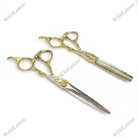 Bộ Kéo cắt tỉa tóc nam nữ KataPro M28 Gold Chính Hãng 6.0