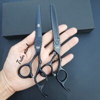 BỘ KÉO CẮT TÓC CAO CẤP KAISHO  ĐEN CÁ TÍNH.