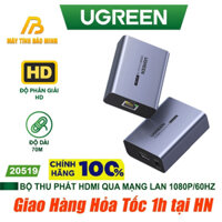 Bộ Kéo Dài HDMI Qua Dây Mạng Lan 70Met Ugreen 20519 ( Bộ 2 cái+Adapter ) - Hàng Chính Hãng BH 18 tháng