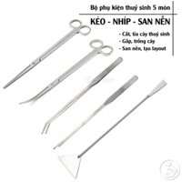 Bộ Kéo Nhíp Thuỷ Sinh 5 Món ☘ Bộ Kéo Nhíp 5 Món ☘ Bộ Phụ kiện Cần Thiết Để Chăm Sóc Bể Cá Thuỷ Sinh, Bán cạn
