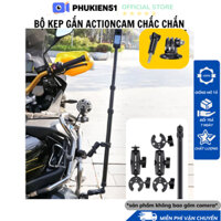Bộ kẹp đa năng gắn ActionCam Insta360 Gopro Action gắn xe máy, xe đạp ,moto ,hợp kim cứng cáp