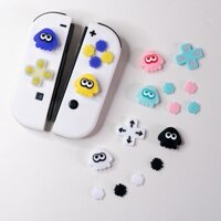 Bộ kẹp ngón tay cái chữ D họa tiết Splatoon, Nút ABXY Miếng dán cần điều khiển Mũ tương thích với Bộ điều khiển Nintendo Switch / OLED