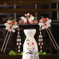 Bộ kẹp tóc phong cách Trung Hoa GOOTARDES Bông tai cổ nữ