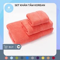Bộ Khăn Tắm Korean Kèm Hộp Sang Trọng Set 3 Khăn Tắm Gội Mặt Hàn Quốc Cao Cấp