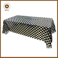 Bộ khăn trải bàn bằng nhựa Wilitto Tấm trải bàn chống thấm nước Vỏ bàn dùng một lần bằng ánh sáng bóng 3 gói để trang trí tiệc cắm trại dã ngoại
