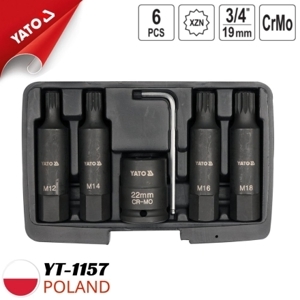 Bộ khẩu 3/4 inch kèm tuýp mũi sao 12 cạnh YT-1157