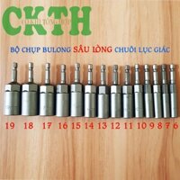 Bộ Khẩu chuôi lục giác chụp Bulong Sâu Lòng 80mm Chuôi Lục Giác Cho Khoan và Máy Bắt Vít 14pc