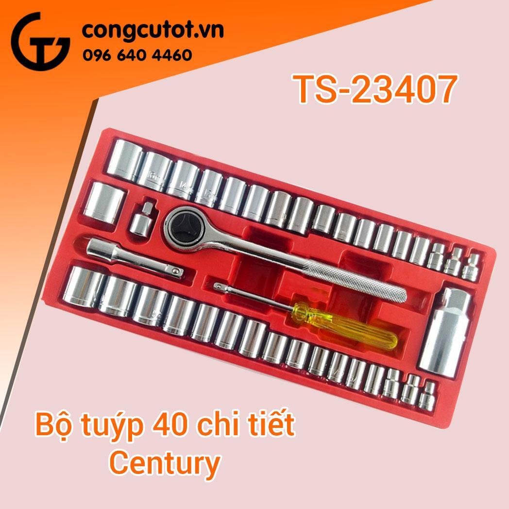 Bộ khẩu mở siết ốc và bugi 40 chi tiết Century TS-23407