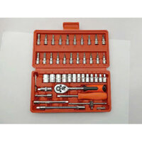 Bộ khẩu tay tự động 1/4 46 chi tiết cao cấp Kapusi Japan, bộ tuýp vặn ốc 1/4 cao cấp chất lượng nhật bản