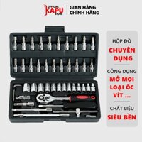 Bộ khẩu vặn ốc 46 chi tiết KAPU đầu bulong ốc vít bộ sữa chữa ô tô, xe máy