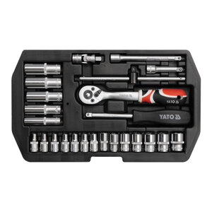 Bộ khẩu vặn tay Yato YT 14461, 25 chi tiết