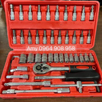 Bộ khẩu(bộ tuýp,típ) 1/4 inch lục giác, đầu tô vít,đầu hoa thị mở bu lông ốc vít đa năng