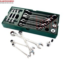 Bộ khay cờ lê tự động 2 đầu vòng miệng Sata 09925, 19 chi tiết