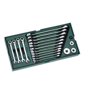 Bộ khay cờ lê tự động 2 đầu vòng miệng Sata 09925, 19 chi tiết