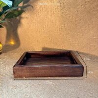 Bộ khay gỗ tần bì đa năng có tay cầm ONGTRE dùng cho nhà hàng, khách sạn, resort - 22x15x4cm Nâu