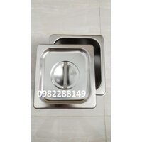 BỘ KHAY INOX GN 1/6 CAO 10cm- 1L7 ĐỰNG THẠCH TRÀ SỮA,TOPPING...CÓ NẮP