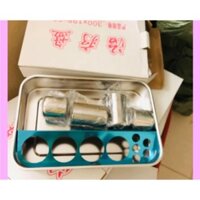 Bộ khay inox + hũ inox đựng dụng cụ y tế , Spa.