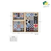 BỘ KHAY SƠN MÀI HỌA TIẾT VINTAGE, THƯƠNG HIỆU F21