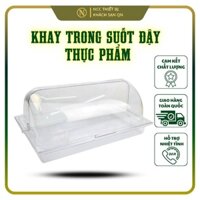 Bộ Khay Trưng Bày Bánh Tiệc Buffet NhựaTrong Suốt, Nắp Trượt PC Tháo Rời, Kích Thước 32.5x26.5x19.5/23 cm