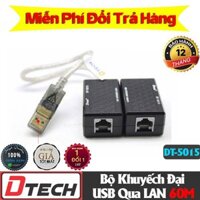 Bộ khếch đại USB qua LAN(Rj45) 60 mét DTECH DT-5015 - Hàng Chính Hãng