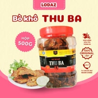 Bò khô Thu Ba cay vừa, thịt chắc thơm ngọt đặc sản Quảng Ngãi đồ ăn vặt Hà Nội hộp 500g