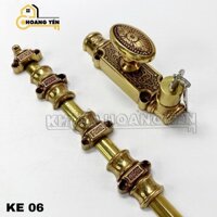 Bộ khóa Cremon Huy Hoàng bằng đồng, Chốt cửa Sông Hồng cửa đi, ke môn đồng cửa gỗ KEHC06/ KEHCR06, chốt cửa bằng đồng