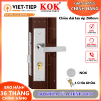 Bộ khóa cửa chính Việt Tiệp 04194 khóa tay gạt inox304 ổ 2 đầu  chiều dài ốp 250mm hộp khóa 240mm 4 chìa chính hàng KOk