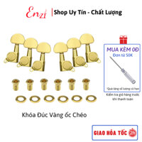 Bộ khóa đàn guitar acoustic đúc đặc màu vàng cao cấp chất liệu niken chống rỉ Enzi
