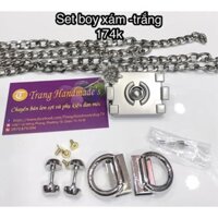 bộ khoá túi xách boy xám