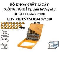 "BỘ KHOAN SẮT 13 CÂY (CÔNG NGHIỆP), chất lượng như BOSCH Tolsen 75080"