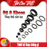 Bộ Khoen 8 Chiếc Thay Thế Cần Lục, Cần Máy Chất Liệu Thép Chống Gỉ Và Vòng Sứ Chống Xoắn Cao Cấp