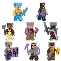 Bộ khối xây dựng Minecraft mới, bộ mô hình người lính nhỏ, đồ chơi lắp ráp cho trẻ em, mô hình ngôi nhà làng, ngoại vi VPJL