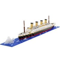 Bộ Khối Xây Dựng Thuyền Tàu Khổng Lồ Titanic - Mô Hình Phá Hành Trình Cầu Trượt Băng Sang Trọng DIY Micro City Gạch Đồ Chơi Cho Trẻ Em & Người Lớn