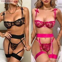 Bộ không đều stsqueeze cám dỗ đồ lót lưới mỏng babydolls G-string