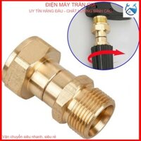 Bộ khớp nối chống xoắn dây rửa xe loại 1 Bằng đồng nguyên khối chân ren 22,chân ren 14,ren 17 _ĐMTG