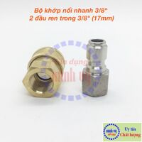 Bộ khớp nối nhanh 3/8″ – ren 17mm đầu ra cho máy rửa xe áp lực cao, máy xịt rửa cao áp, máy rửa xe gia đình